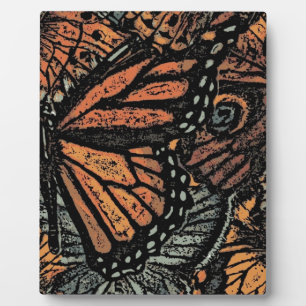 Plaque Photo Imaginaire papillon orange art abstrait
