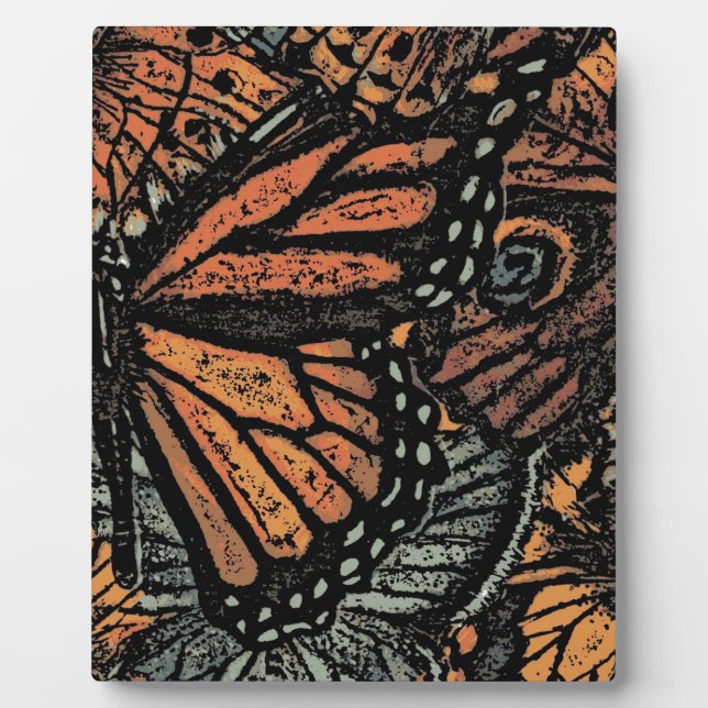 Plaque Photo Imaginaire papillon orange art abstrait (Devant)