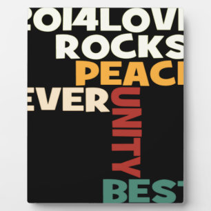 Plaque Photo Impression d'art 2014 Love Rocks Peace