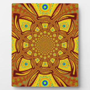 Plaque Photo Impression d'art Kaleidoscope d'or