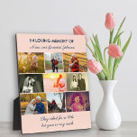 Plaque Photo In Love Memory Custom Quote 9 Photo Collage<br><div class="desc">Remembrance plaque photo avec un libellé de sympathie personnalisé et collage photo. Le libellé est entièrement modifiable, et se lit actuellement "en mémoire d'amour de Nana et Grand-père [nom de famille]" en haut et, "Ils ont demandé si peu mais donné tellement" en bas. Le modèle photo est mis en place...</div>