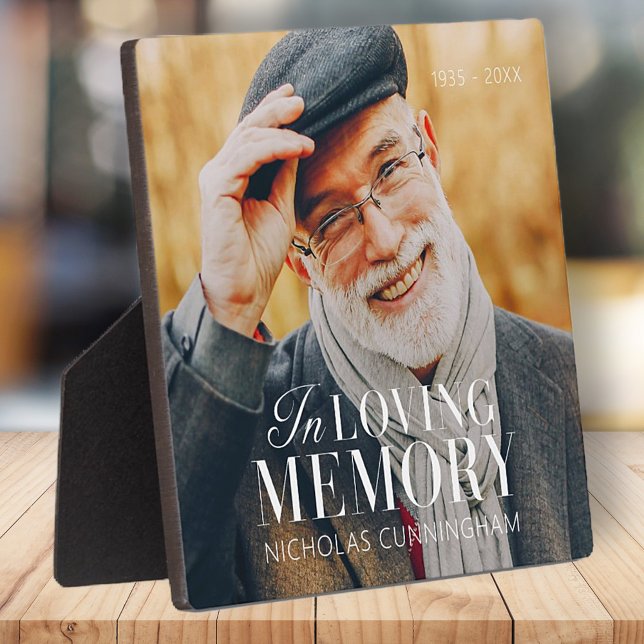 Plaque Photo In Love Memory Modern Elegant Photo Memorial (Créateur téléchargé)