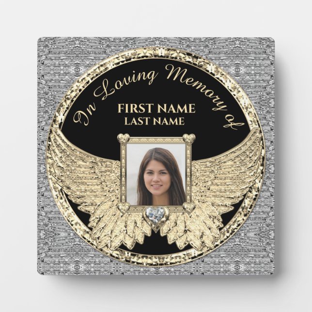 Plaque Photo In Love Memory Photo Silver and Gold (Devant)
