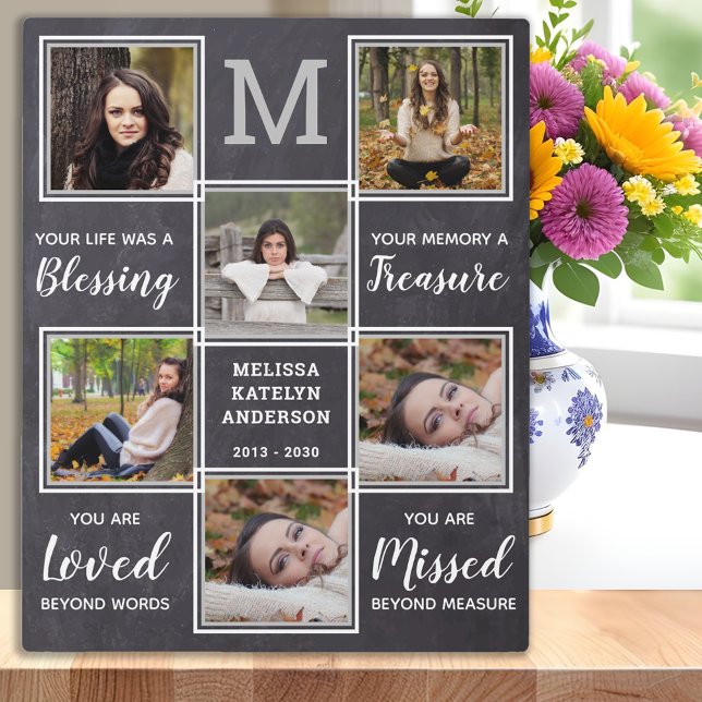 Plaque Photo In Love Memory Unique Photo Collage Memorial (Créateur téléchargé)