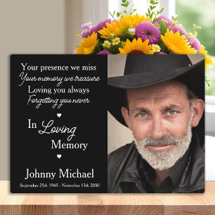 Plaque Photo In Loving Memory Photo Keepsake Memorial