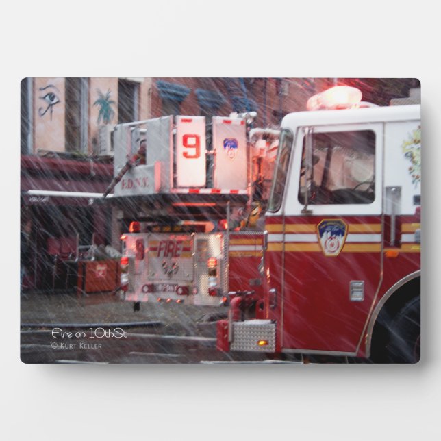 Plaque Photo Incendie le 10ème ST (Devant)