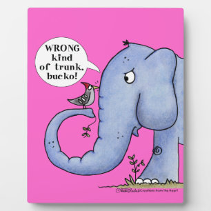 Plaque Photo Incompréhension des éléphants et des pics