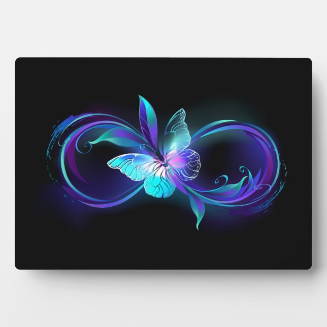 Plaque Photo Infinité brillante avec papillon magique (Devant)