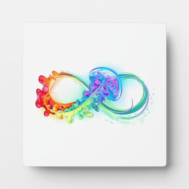 Plaque Photo Infinity avec Rainbow Jellyfish (Devant)