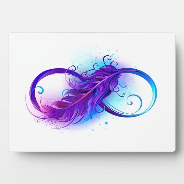 Plaque Photo Infinity with purple feather (Devant)