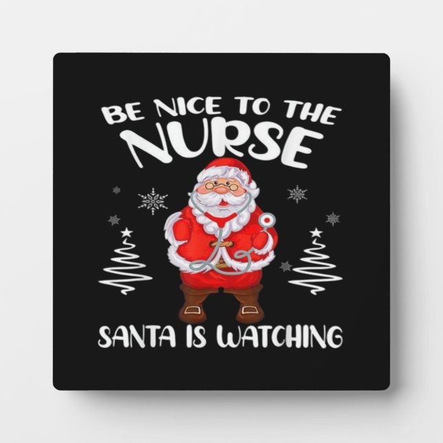 Plaque Photo Infirmière Père Noël  (Devant)