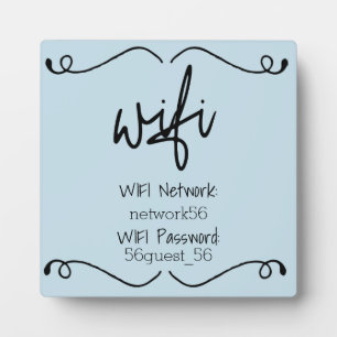Plaque Photo Informations de connexion WIFI pour les visiteurs