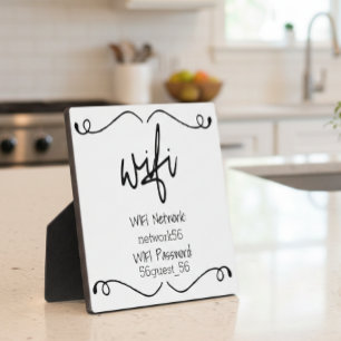 Plaque Photo Informations WIFI des visiteurs invités Mot de pas