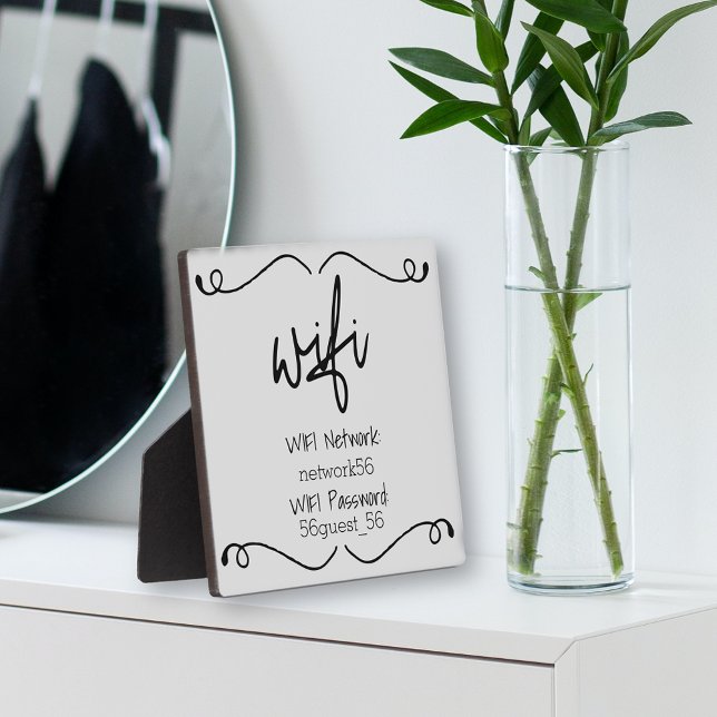 Plaque Photo Informations WIFI du visiteur Mot de passe (Créateur téléchargé)