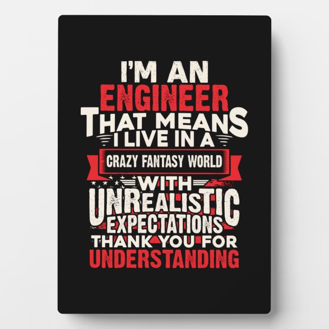 Plaque Photo Ingénieur Je Suis Ingénieur (Devant)