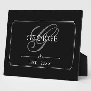 Plaque Photo Initiale de monogramme Script