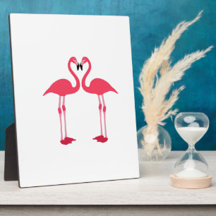 Plaque Photo Inséparables Flamants roses roses