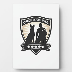 Plaque Photo Insigne de police K9 vintage Loyalty Beyond Words 