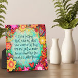 Plaque Photo Inspirationnel Plutôt J'Aime Les Gens Floral<br><div class="desc">Citation Inspirationnelle Plaque d'Eau Florale - jolie, fantaisie et élégante oeuvre d'art créée pour inspirer et élever. Coloré I Love People, joli design floral ajoute quelques vibrations positives à votre journée. Ces jolies plaques de chevalet font de grands cadeaux inspirants pour la famille, les amis, les collègues, les enseignants, etc......</div>