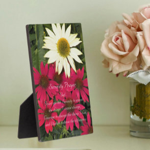 Plaque Photo Inspirationnel Serenity Prier Coneflowers Floral