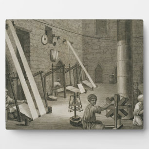Plaque Photo Intérieur d'un atelier de tisserand, du volume II