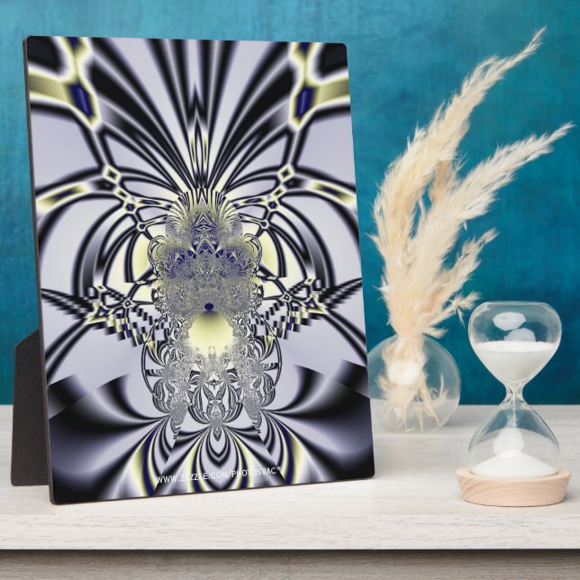 Plaque Photo Iris Violet Art Fractal de Géométrie Sacrée (Côté)