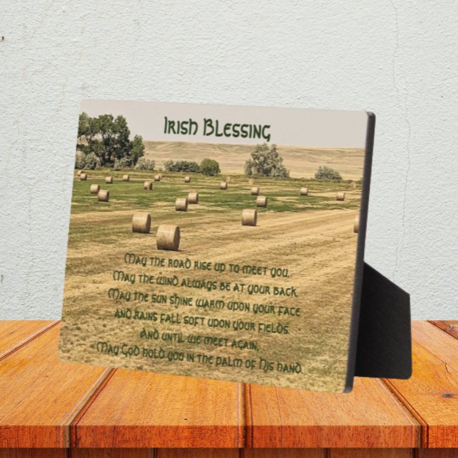 Plaque Photo Irish Blessing Hay Bales in a Field (In Situ)