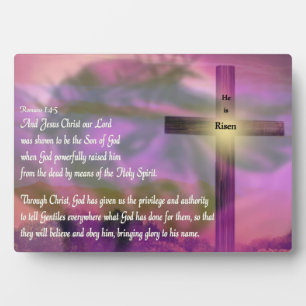 Plaque Photo Is Risen - Religious Easter Bible Verse