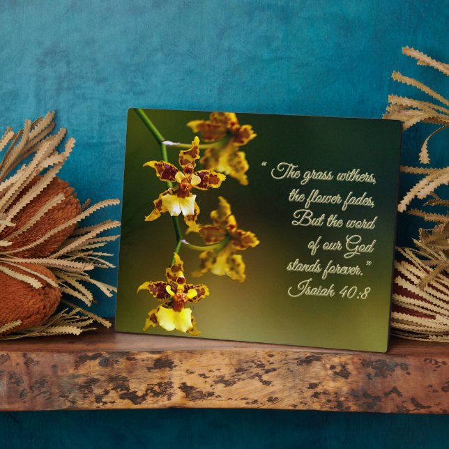 Plaque Photo Isaïe 40:8 Inspirationnel (Côté)