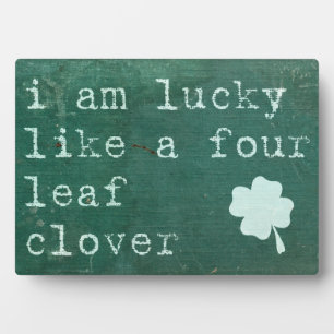 Plaque Photo J'Ai De La Chance Comme Un Clover À Quatre Feuille