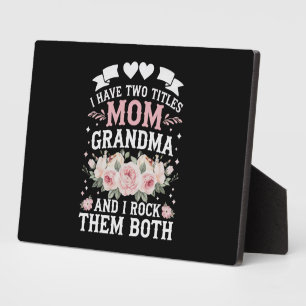Plaque Photo J'Ai Deux Titres Maman Et Grand-Mère Mignonne Fête