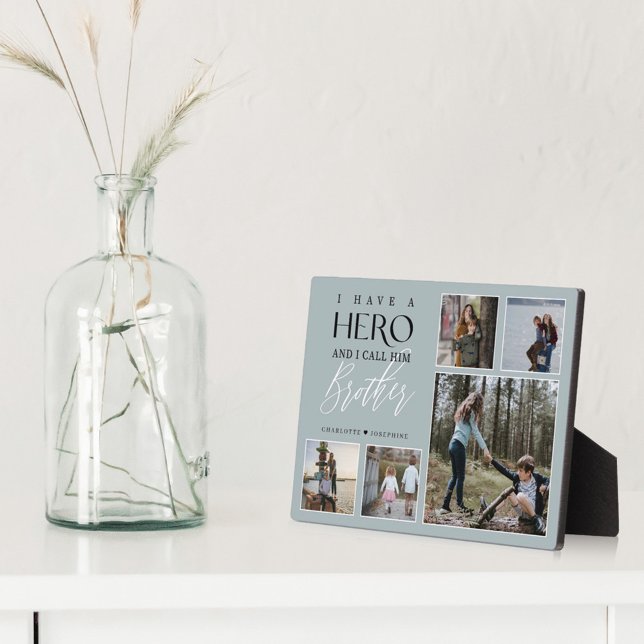 Plaque Photo J'ai un héros que je l'appelle Frère Collage photo (Créateur téléchargé)
