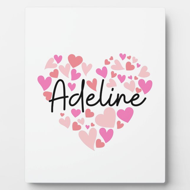 Plaque Photo J'aime Adeline (Devant)