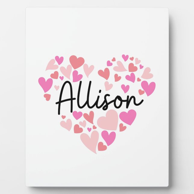 Plaque Photo J'aime Allison (Devant)