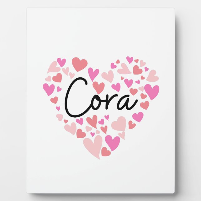 Plaque Photo J'aime Cora (Devant)