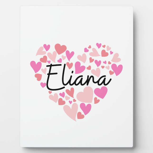 Plaque Photo J'aime Eliana (Devant)