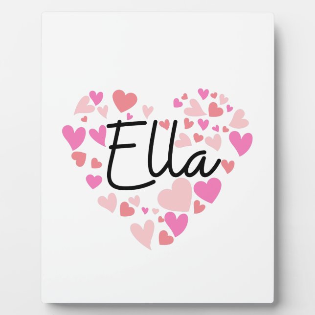 Plaque Photo J'aime Ella (Devant)