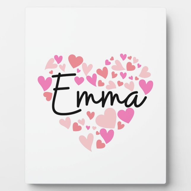 Plaque Photo J'aime Emma (Devant)