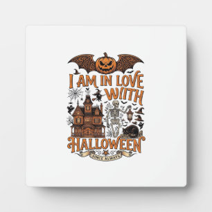 Plaque Photo J'aime Halloween Maison Hantée Squelette Citrouill