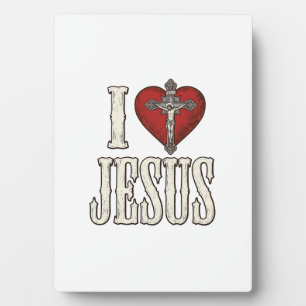 Plaque Photo J'aime Jésus Gravure Vintage Design de T-shirt de