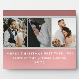 Plaque Photo J'aime ma femme Photos personnalisées Joyeux Noël