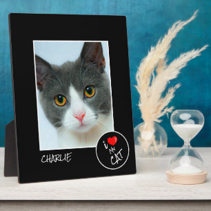 Plaque Photo J'aime mon chat, Photo personnalisée – Amoureux de