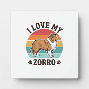 Plaque Photo J'aime mon design vintage Zorro pour amoureux de c