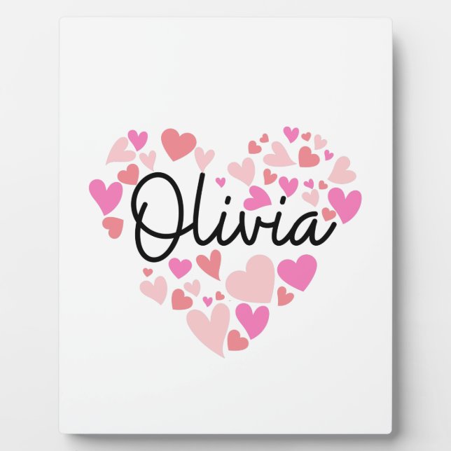 Plaque Photo J'aime Olivia (Devant)