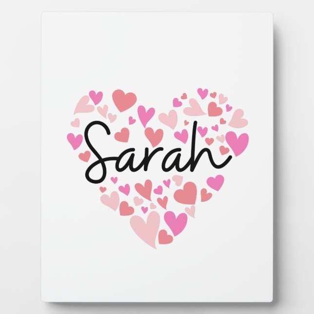 Plaque Photo J'aime Sarah (Devant)
