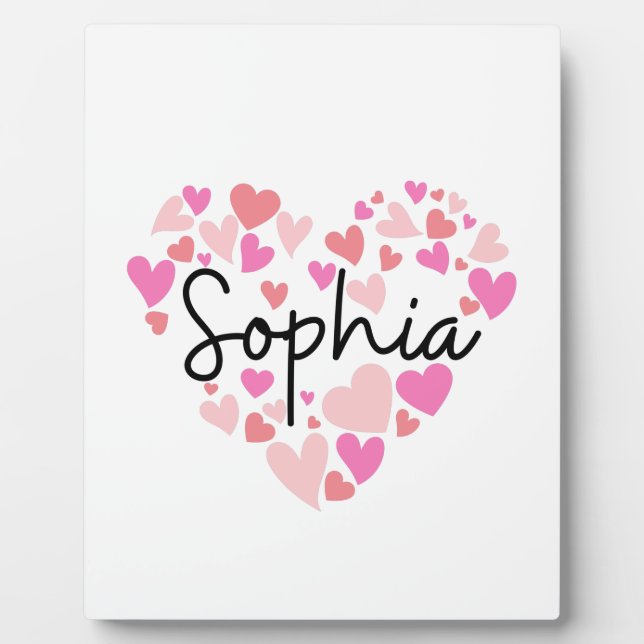 Plaque Photo J'aime Sophia (Devant)