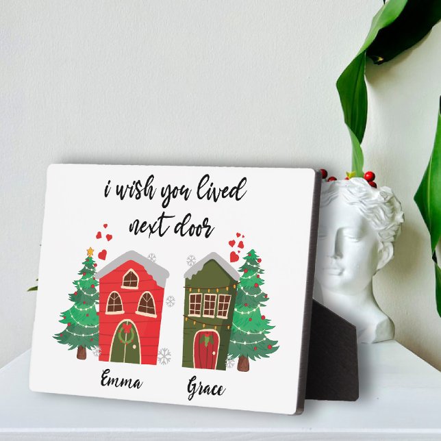 Plaque Photo J'Aimerais Que Vous Aviez Vécu Juste À Côté | Best (I Wish You Lived Next Door | Christmas bestie cute Plaque)