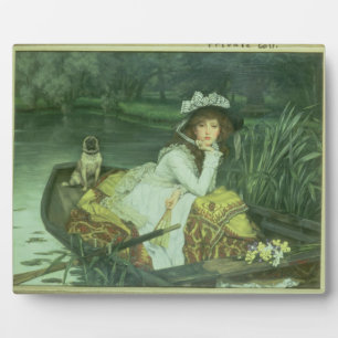 Plaque Photo James Tissot   Jeune femme dans un bateau, ou réfl