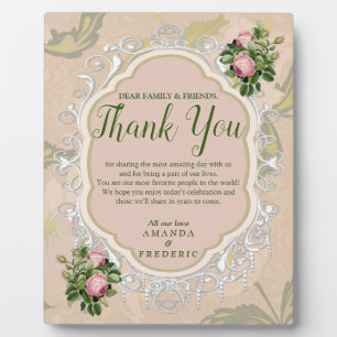 Plaque Photo Jardin de brousse verts - Roses roses tendres