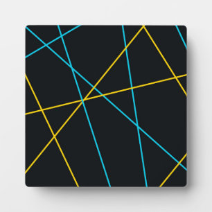 Plaque Photo Jaune, Bleu, cool, tendance, urbain, lignes modern